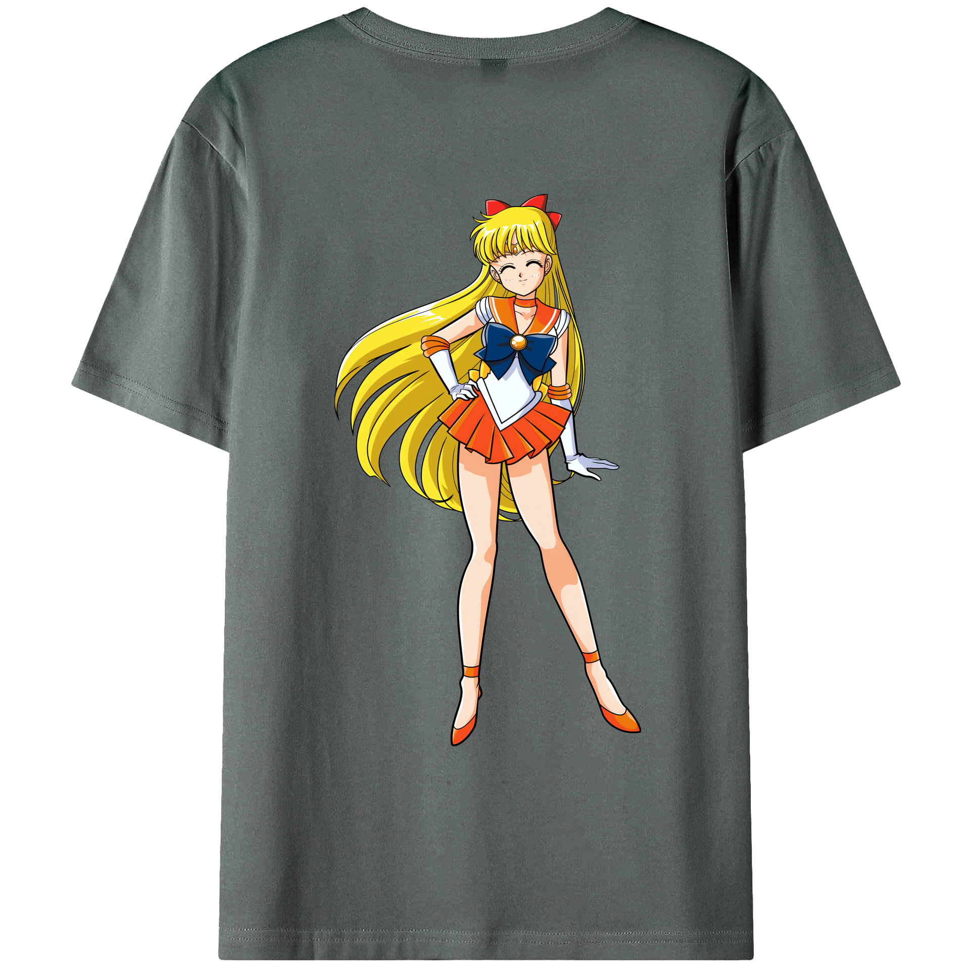 （画像用） 美少女戦士セーラームーン 愛野 美奈子 あいの みなこ Sailor Moon Aino Minako 綿100％ メンズ半袖Tシャツ（バックプリント） 通気性
